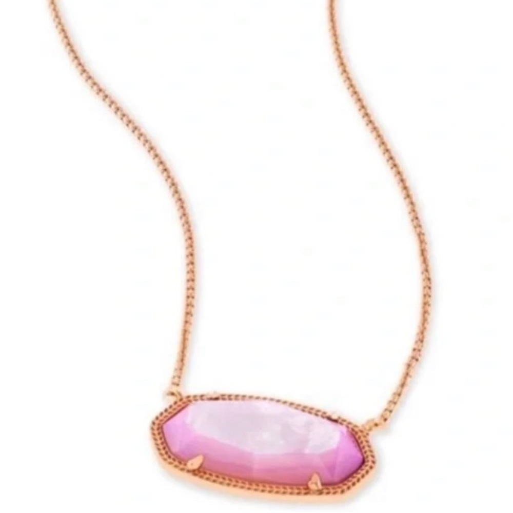 EUC Delaney Lilac MOP rose gold necklace sliding adjuster wear choker or long